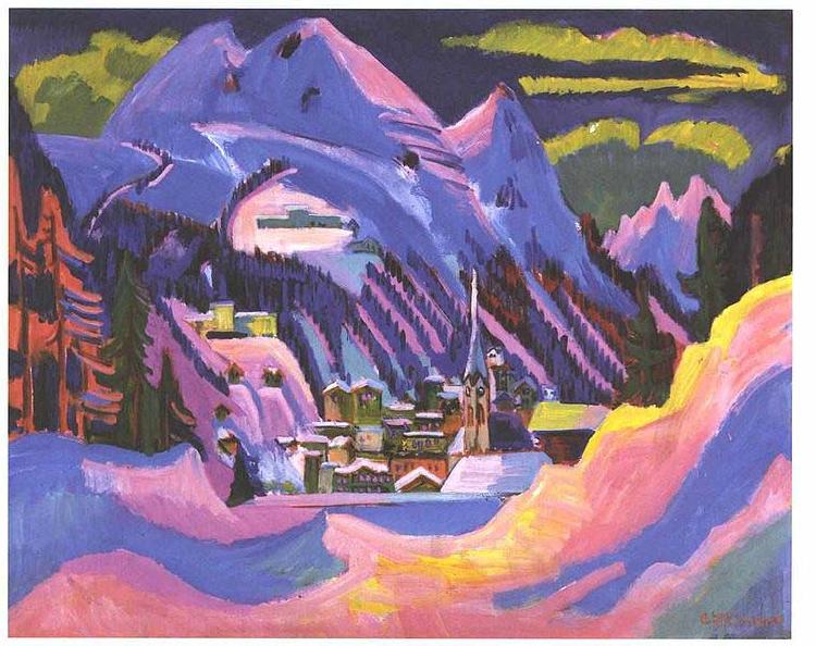Ernst Ludwig Kirchner Davos in snow oil painting picture